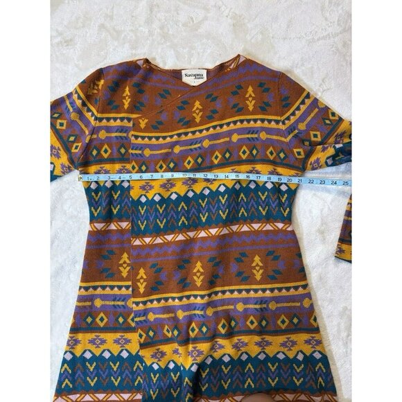 Savanna Jane Sweater Womens Colorful Aztec Open Front Waterfall Boho Size L - Picture 10 of 11